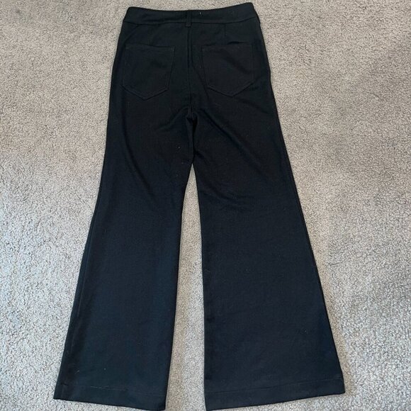 ANTHROPOLOGIE ANTHRO Extra Wide Leg Palazzo Dressy Trouser Pants Black EUC 28 - Picture 5 of 10